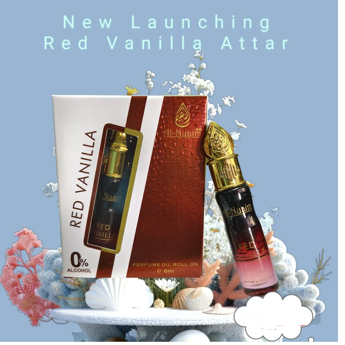 AL-NUAIM RED VANILLA PERFUME OIL ROLL ON ATTAR 6ML | NON ALCOHOL