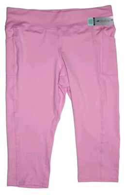 NWT Ideology Womens Plus Size 2X Pink Stone Cropped Leggings NWT 