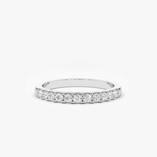 0.33 Ct Round Cut Lab Grown Diamond Eternity Wedding Band Ring 14k White Gold