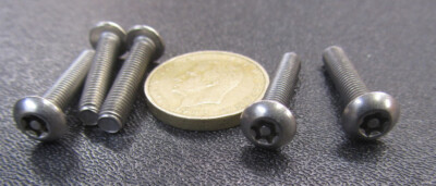 18-8 Stainless Pin in Torx Button Head Machine Screw 10-32 x 1.00'' Length, 25 pc