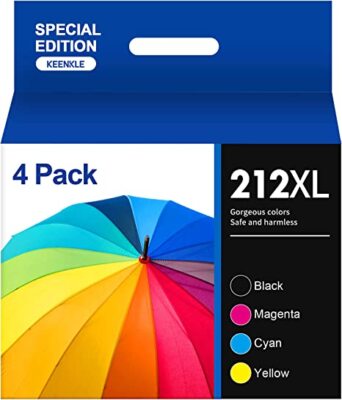4Pc Ink Cartridge compatible for Epson 212XL Workforce WF-2830 XP-4105 Printer