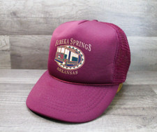 VTG Eureka Springs Arkansas Burgundy Mesh Rope Trucker Hat Cap Unisex Adults