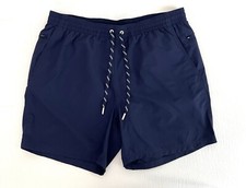 Lands' End Men's XL 40-42  Swim Trunks Board Shorts Navy Blue Mesh Liner EUC