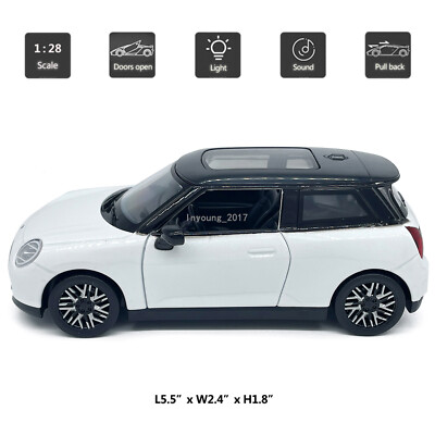 1:28 Mini Cooper Model Car Diecast Toy Cars Doors Open Light Sound