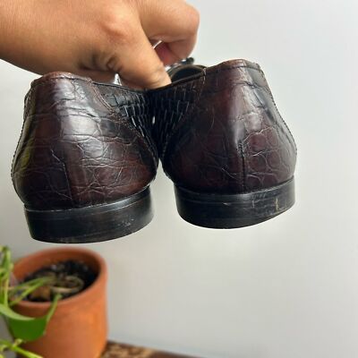 Avventura Mens 10 Leather Woven made Italy Lace Up Oxford  display picture 1