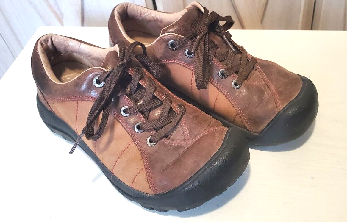 Scarpe da trekking Keen donna Presidio marroni trail righe pelle attive 7M