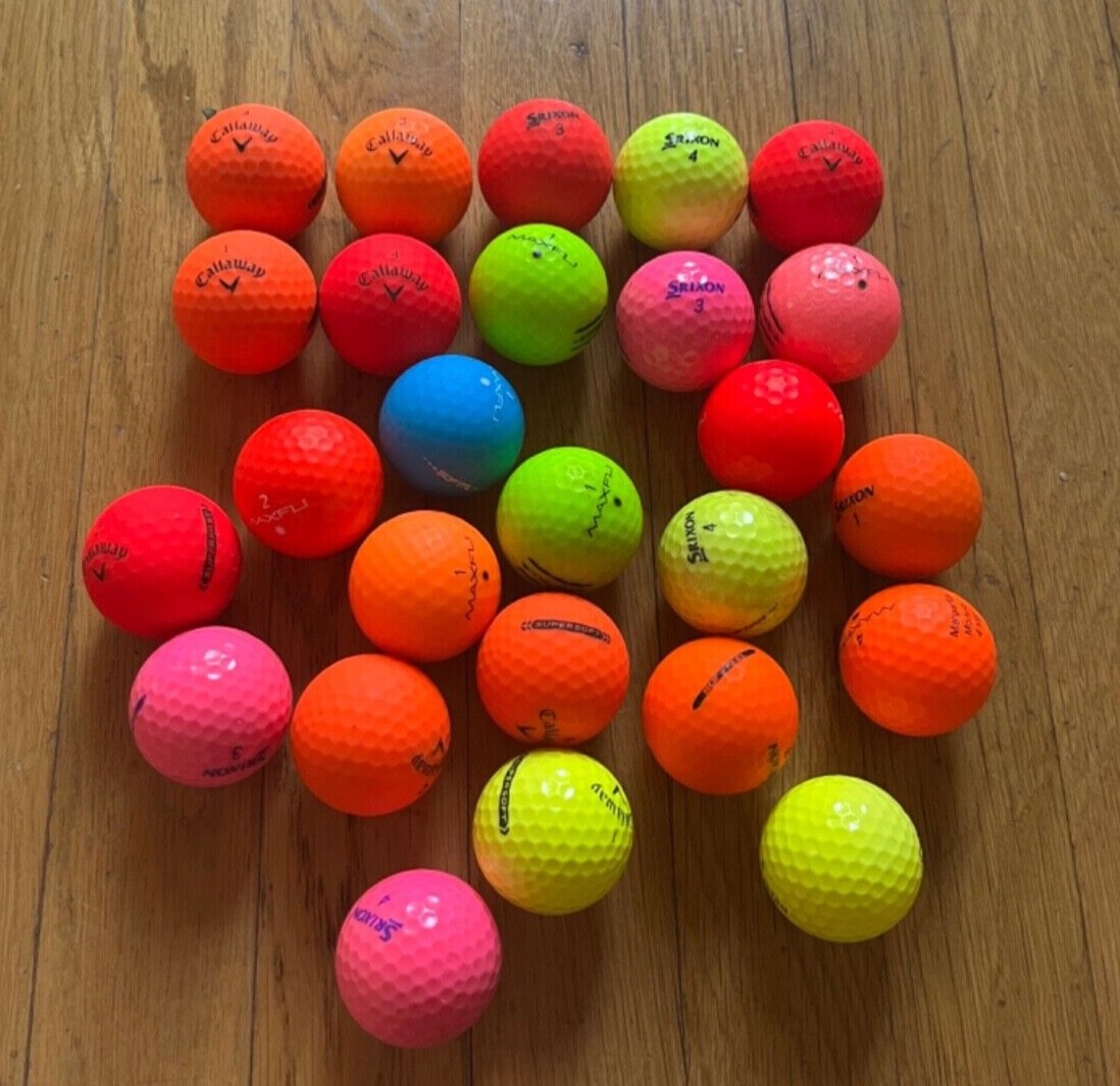 Callaway, Maxfli, and Srixon &nbsp;Neon /  Matte Colored Golf Balls - 10 count
