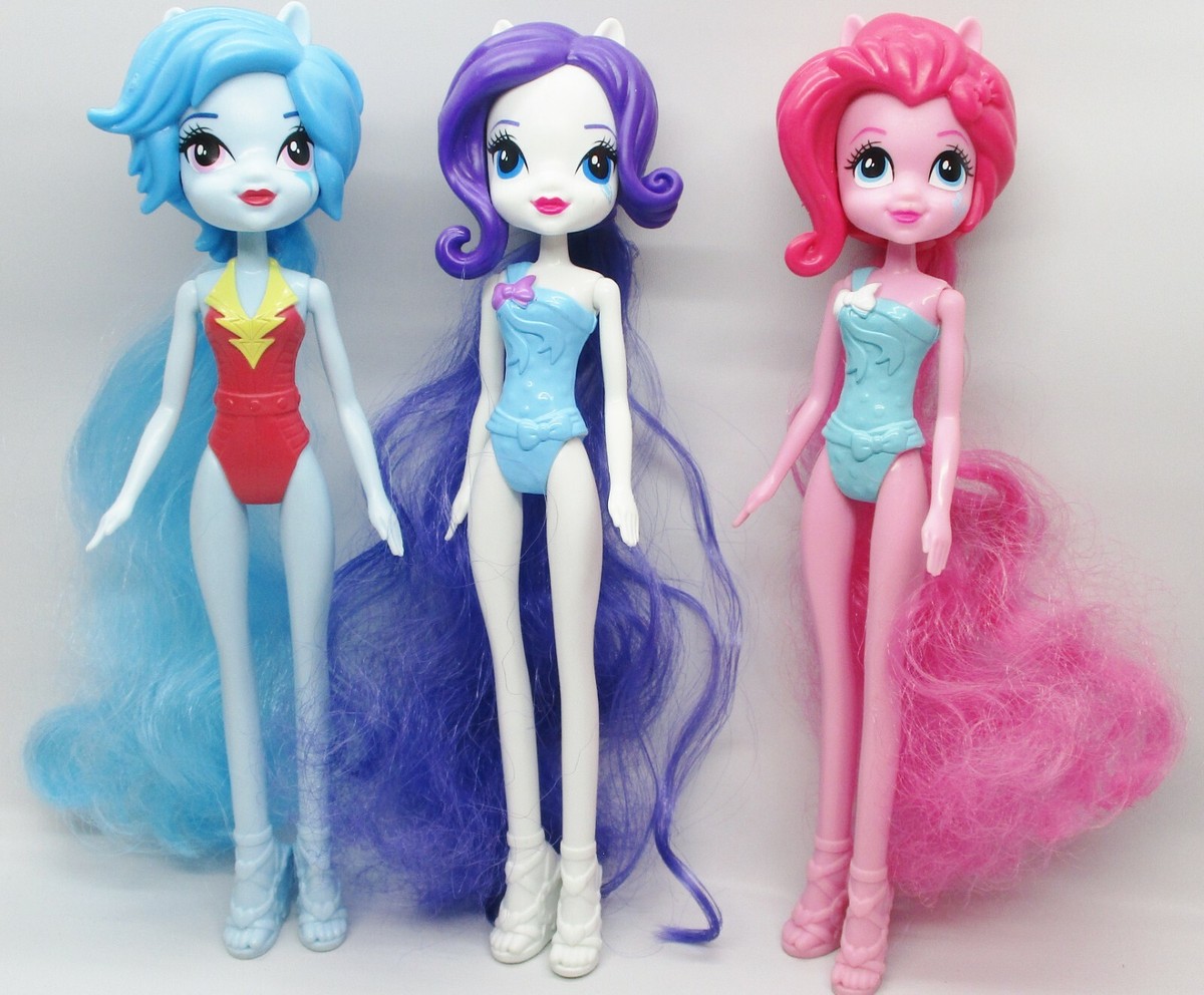 マイリトルポニー　Pinkie Pie.Rainbow Dush.Rarity 2014 My Little Pony Equestria 3 Doll Lot Pinkie Pie Rainbow Dash