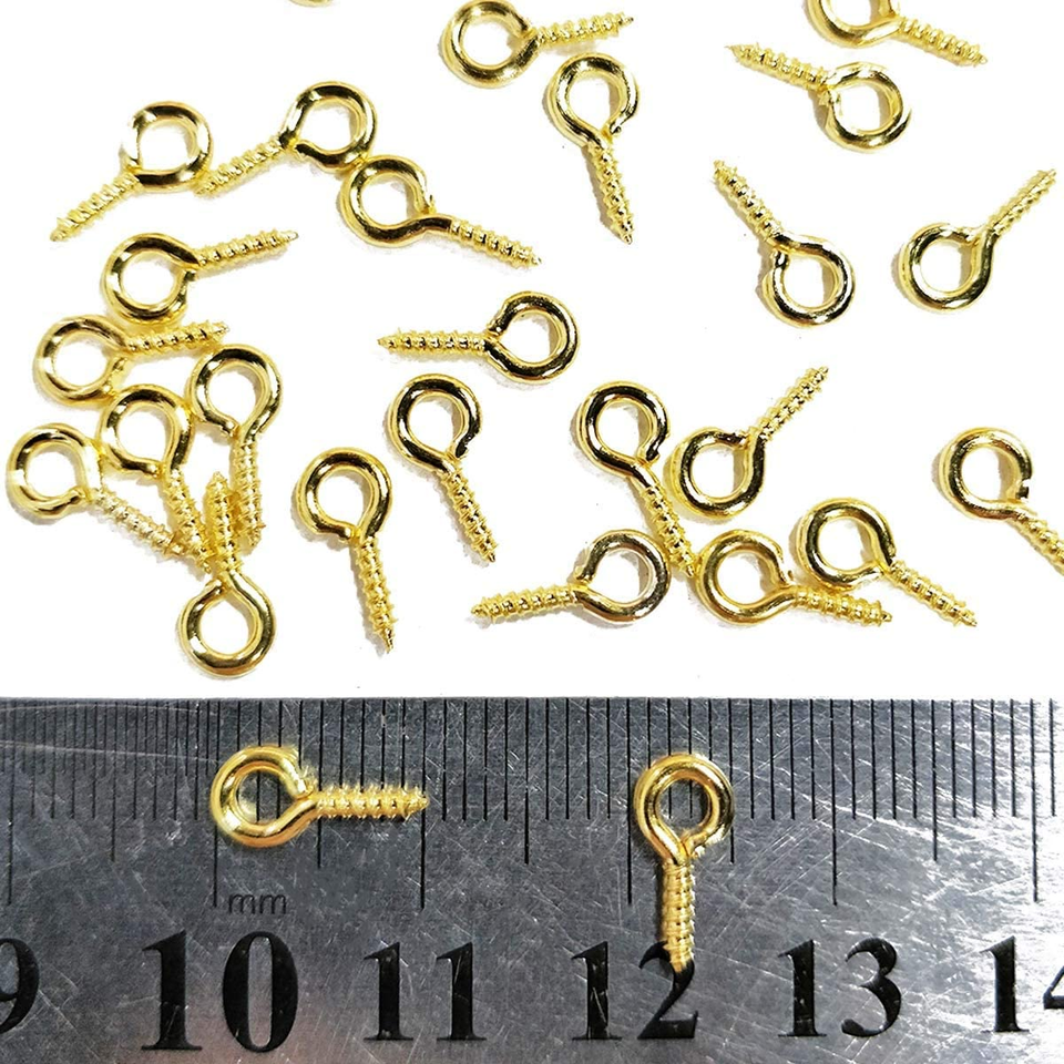 300PCS Small Screw Eye Pins,10 X 5Mm Eye Pins Hooks,Mini Screw Eye Pin