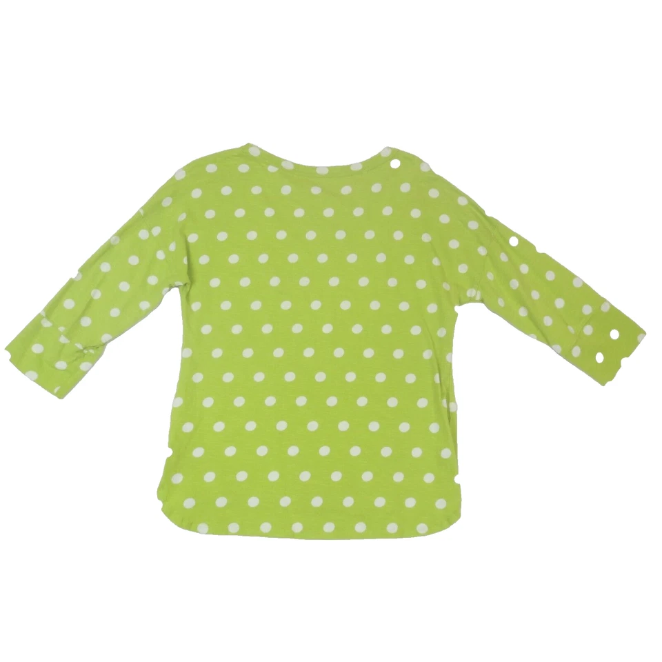 Camiseta informal Coldwater Creek para mujer XS (4-6) lunares verdes manga 3/4 Foto 2 de 4