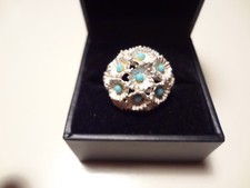  -351-VINTAGE STERLING SILVER FLOWER RING-925--SIZE-7