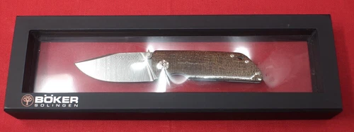 Boker Sherman M4 Knife Chad Nicholes Damascus Blade Micarta Handle