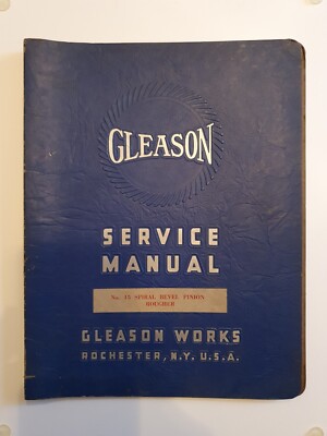 Gleason No.15 Spiralkegelrad & Hypoidritzel rau. Betriebsbuch. 1936