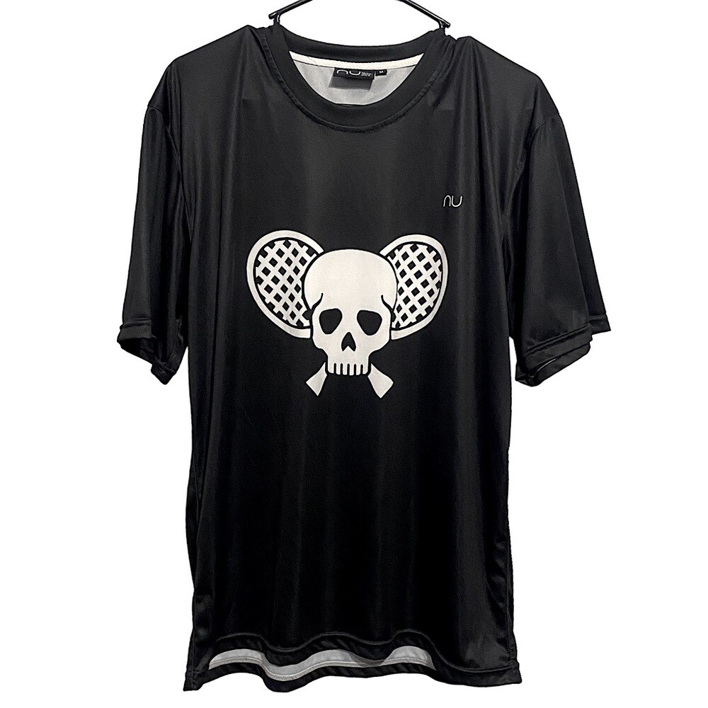 NU Formal Tennis Attire Skull Athletic Tee Sz M Gem