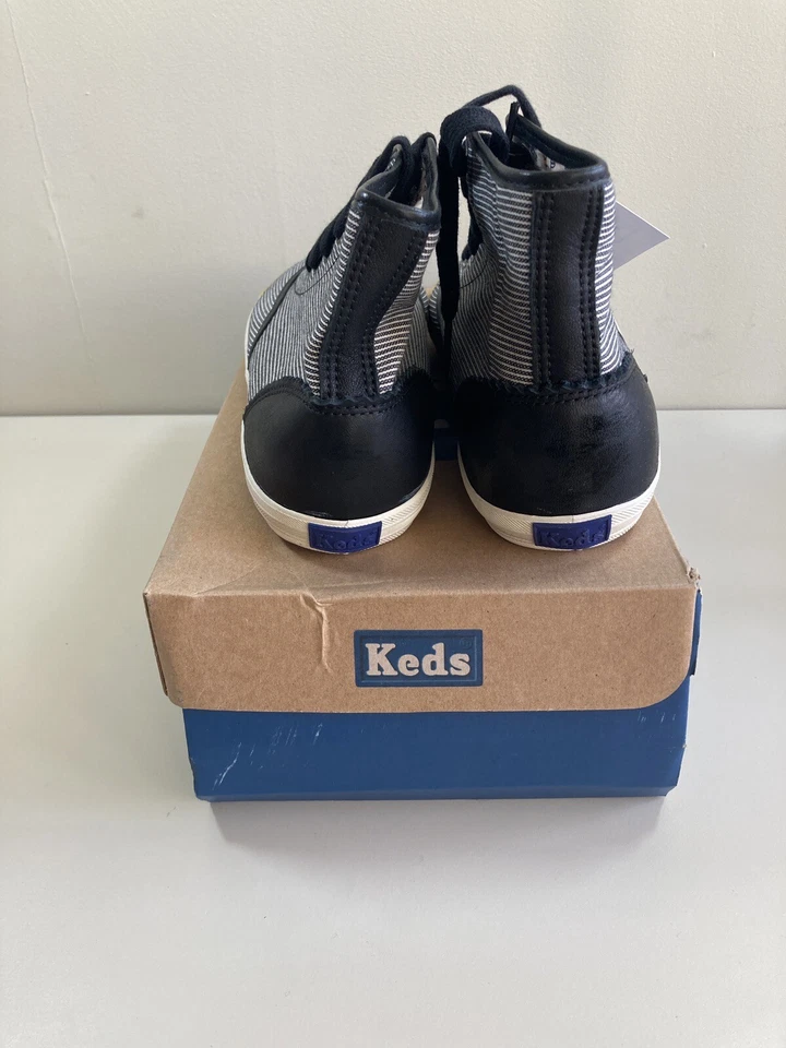 Keds Womens Canvas Fabric Top Trainers High Top Black/White Stripes UK 7.5 EU 41 - Image 4 of 4
