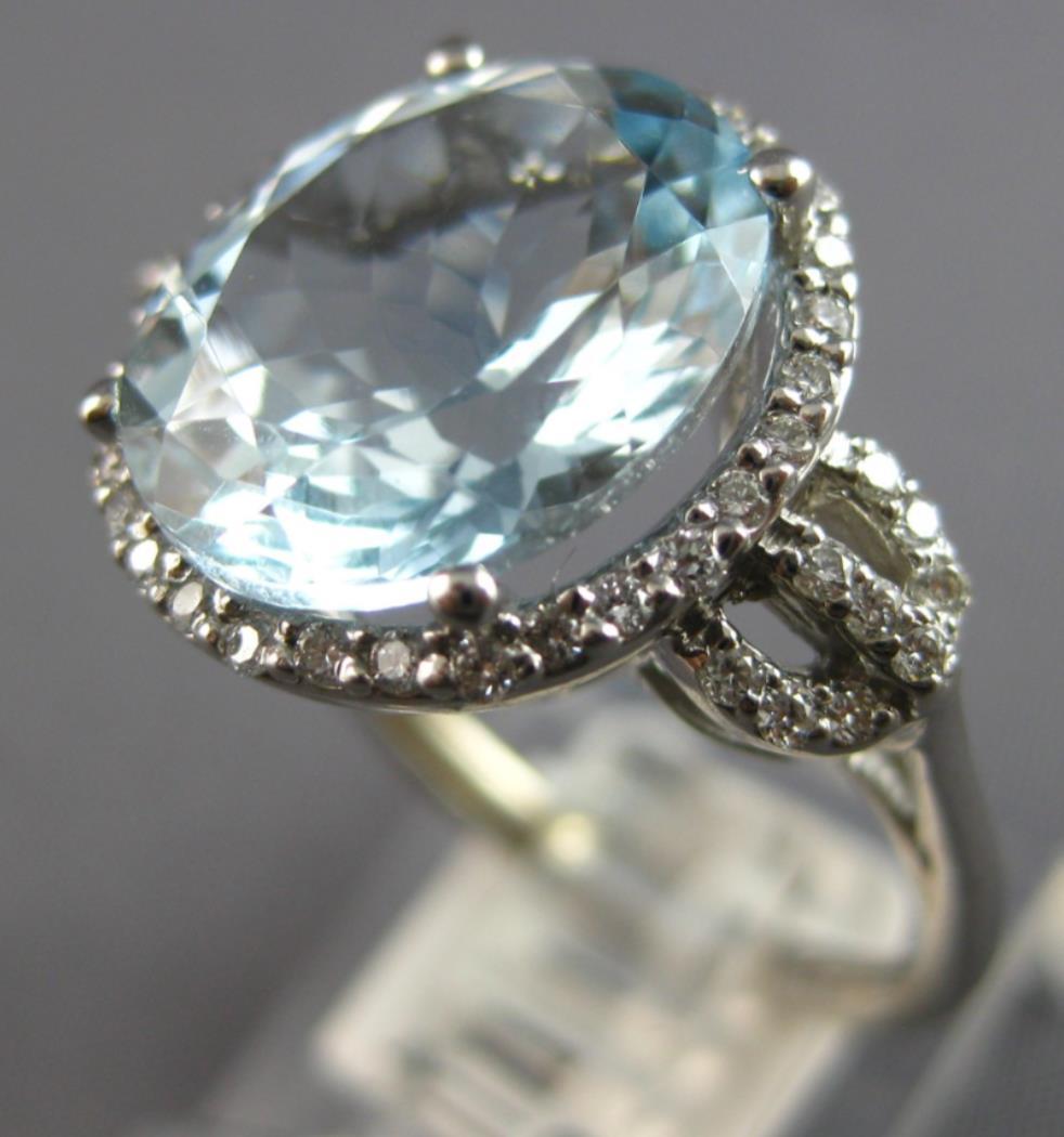 Alhudapk Com Diamond Ring With Aquamarine Accents Oval Aquamarine