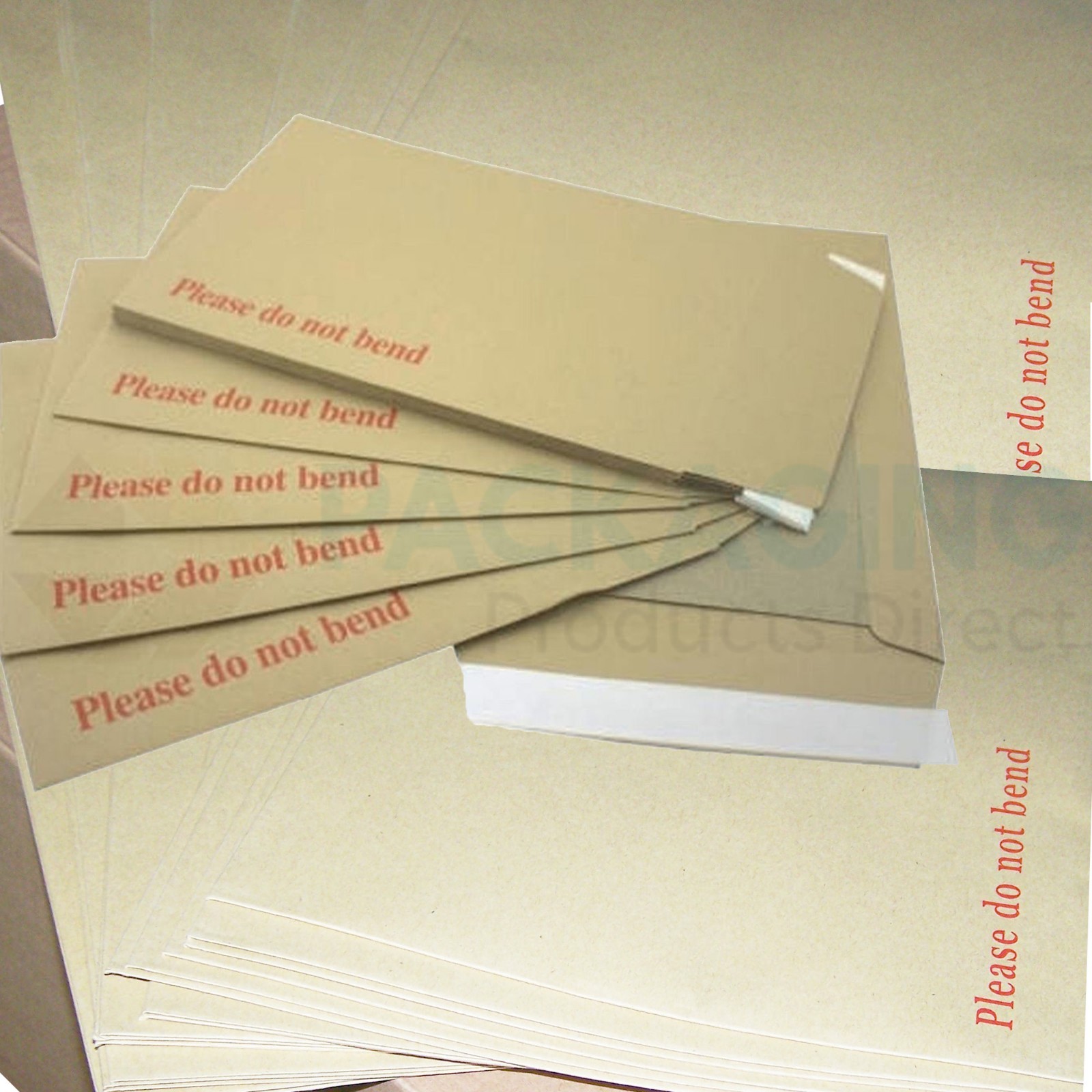 PLEASE DO NOT BEND HARD CARD BOARD BACKED MANILLA ENVELOPES BROWN A3