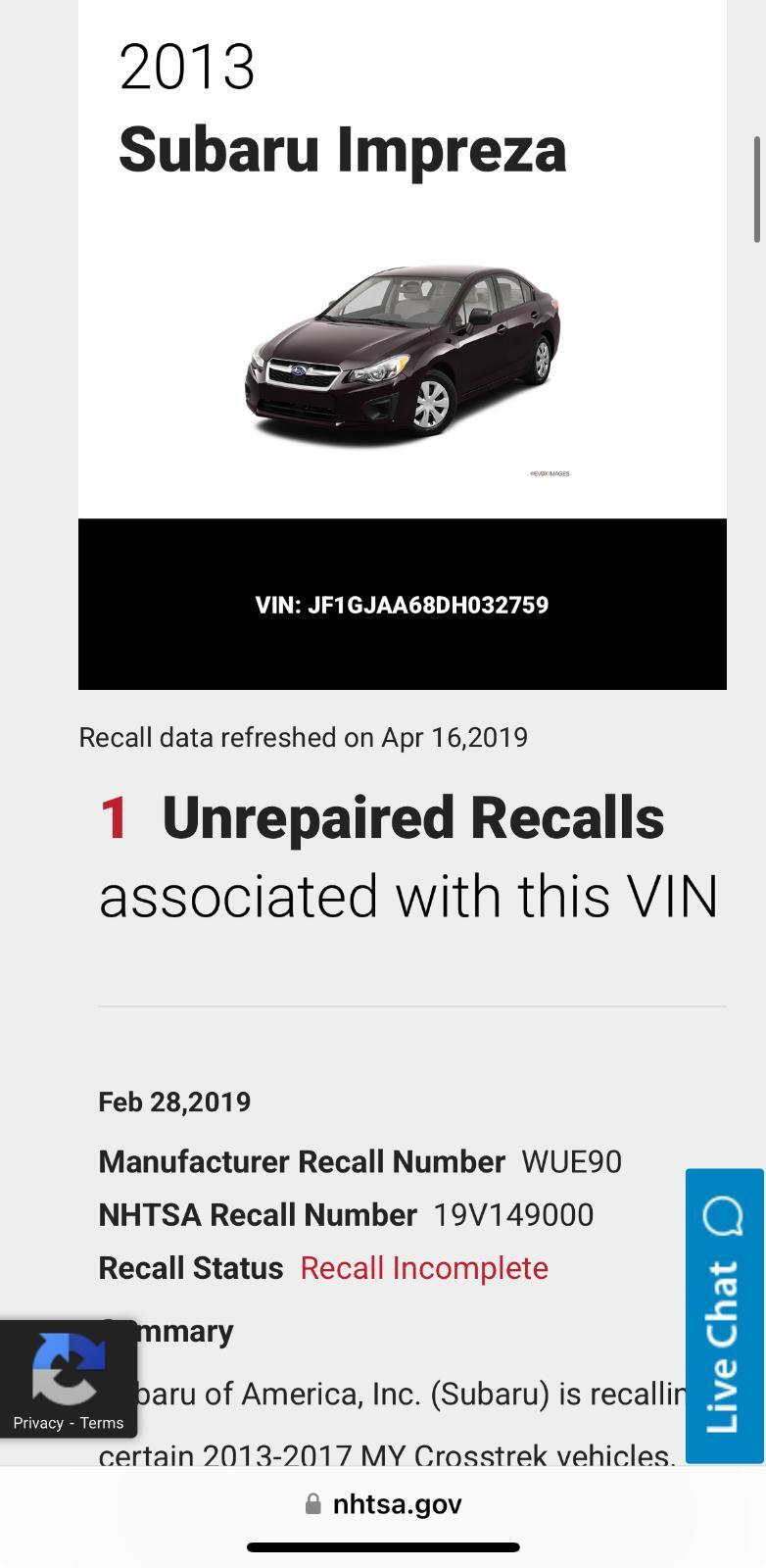 Used Speedometer Gauge fits: 2013 Subaru Impreza cluster 2.0L MPH AT CVT w/o aut