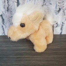 Vintage Russ Berrie Mini 5" Tan  White Pony Horse Tiny Stuffed Animal Plush