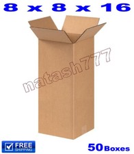 50 - 8x8x16 Cardboard Boxes 32-ECT Mailing Packing Shipping Corrugated Carton