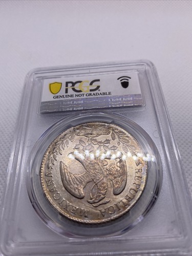 1882 MO MH 8 Reales Mexico Eagle Silver PCGS AU Details Beauty Toning RARE #7966 - Picture 8 of 14