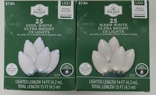 Holiday Time 25ct Ultra Bright C9 LED Lights Warm White or Cool White Green Wire