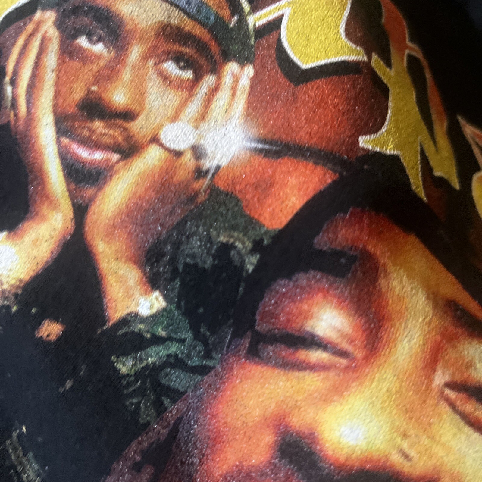 FILA Camicia rap Tupac Death Row 1990 West Coast Shakur California nera 2Pac Hip Hop