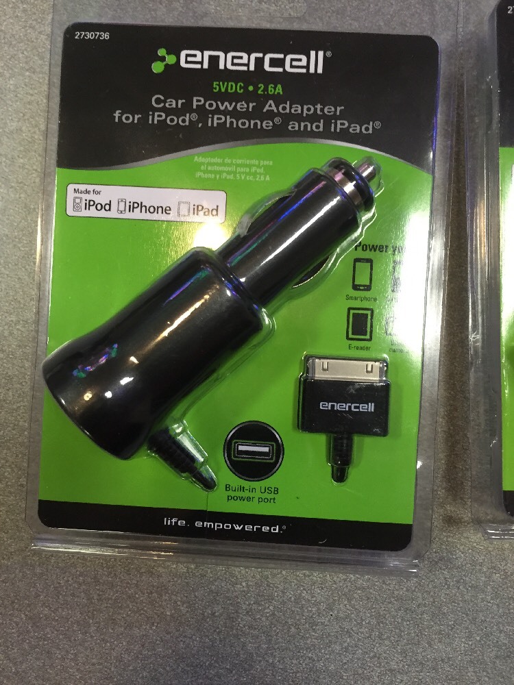 Car Power Adapter ( Charger ) for iPhone , iPad , iPod with 