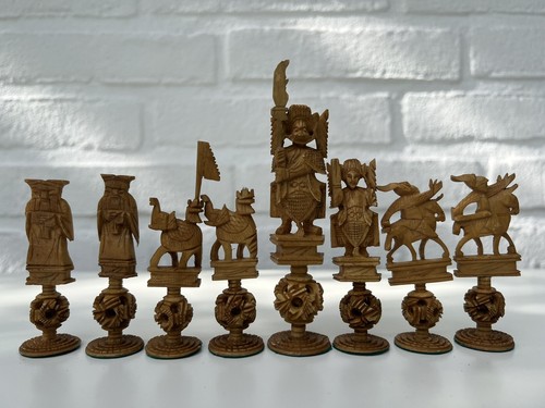 Schach geschnitzt Hong Kong Chess Set Carved Hang On Ivory Mystery Puzzle Ball - Bild 11 von 16