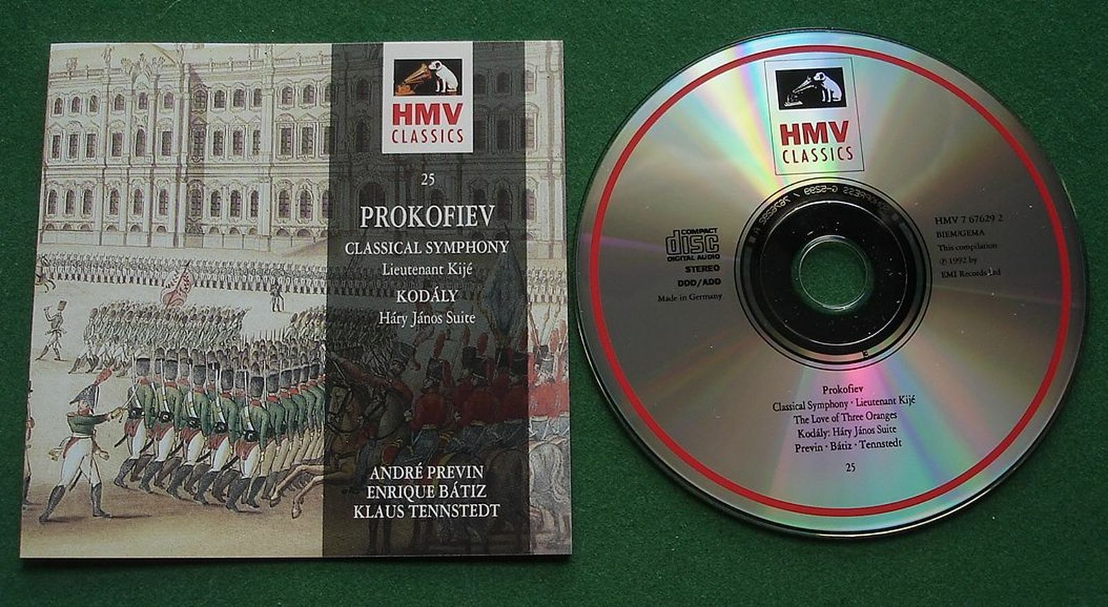Prokofiev Classical Symphony + / Kodaly Hary Janos Suite + No 25 HMV Classics CD