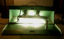 Vintage Unmarked Electric 2 Light Bar in Green Metal Case - working condition