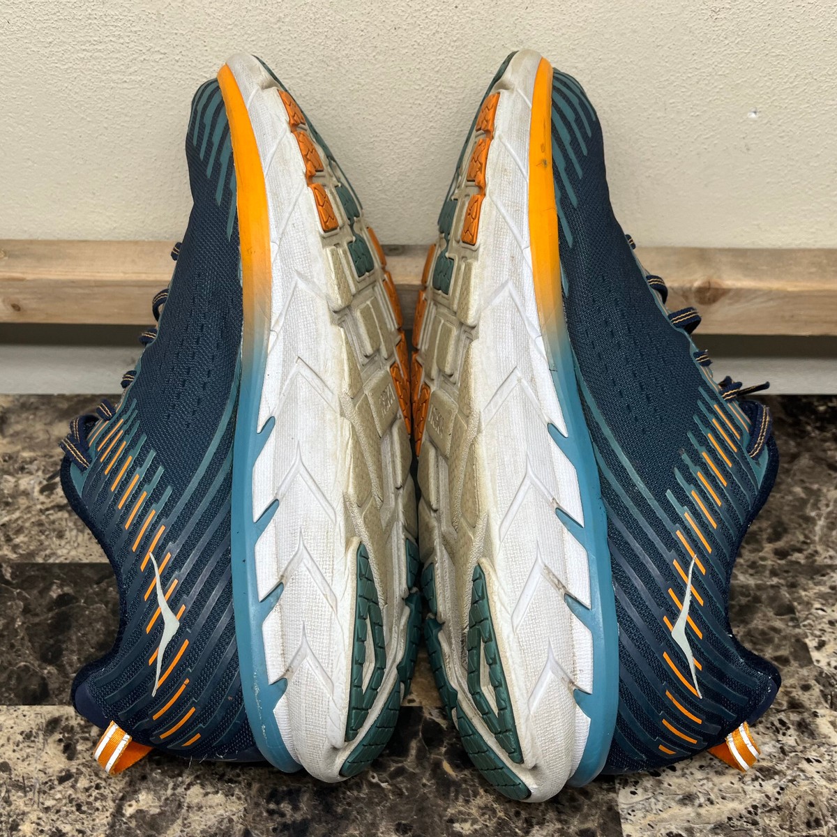 スパイク・シューズ HOKA ONE ONE CLIFTON 5 27cm Hoka One One Clifton 5 Blue & Orange Running Comfort Shoe