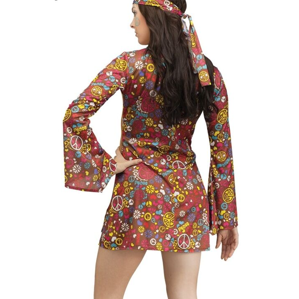 Forever Fancy 60's 70's Hippy Fancy Dress Ladies Hippie Costume Retro ...