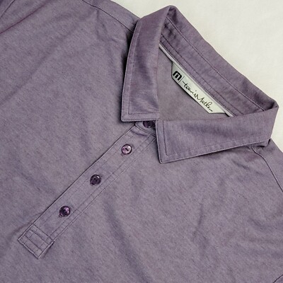 Travis Mathew Men's Performance Stretch Pima Blend Golf Polo Shirt Sz XL Purple