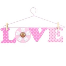 Little Boutique Hanger Wall Art - Pink Love
