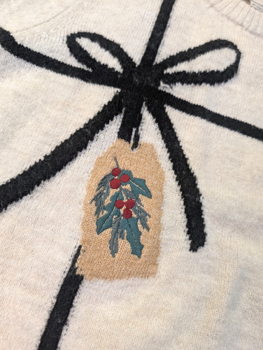 Loft Petites Holiday Gift Cream Everyday Pullover Sweater Women's Size Petite M - Picture 7 of 8