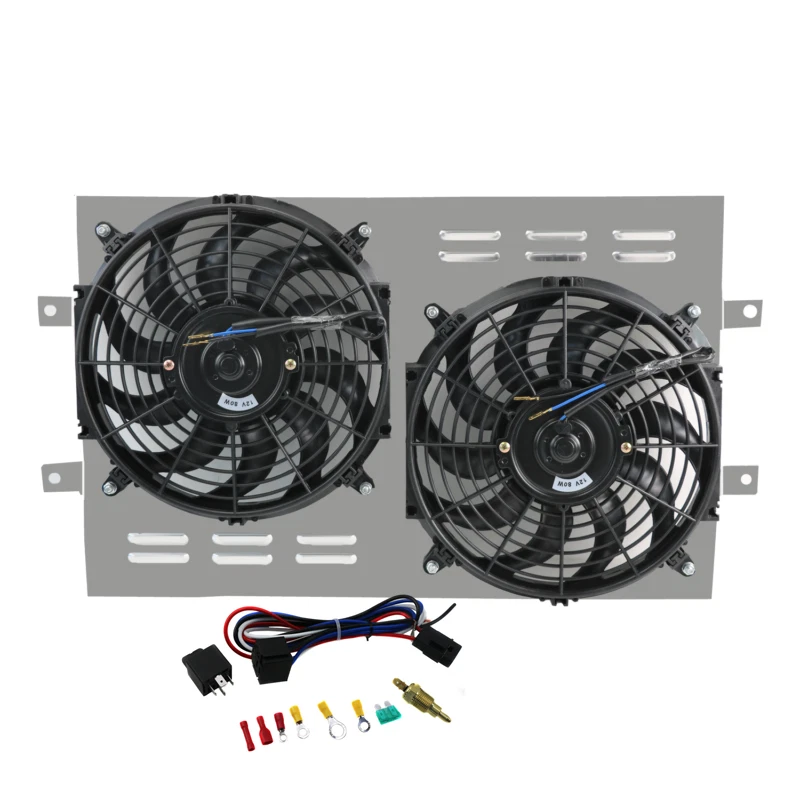 FOR Chevy Chevelle Bel Air Impala EL CAMINO 1963-1968 Aluminum Shroud+Fans+Relay Foto 2 de 4