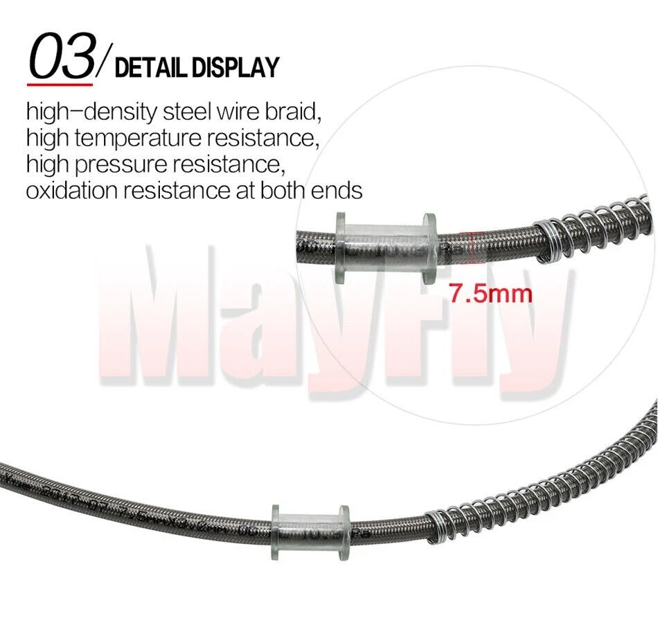 Fit for Ducati BMW Benelli M8 Stainless Steel Braided Pipe Brake Oil Hose Line - Image 4 of 4