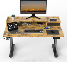 48 30 Inch Electric Standing Desk with 2 Drawers, Adjustable Height Widened Stan