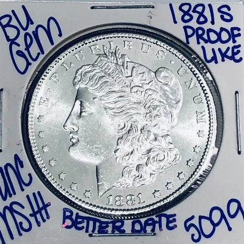 1881 S BU UNCIRCULATED MORGAN SILVER DOLLAR AUTHENTIC U.S.MINT FREESHIPPING 5099