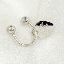 Tiffany  Co. Return To Heart Tag Medium 28x21mm Key Ring Charm Silver 925