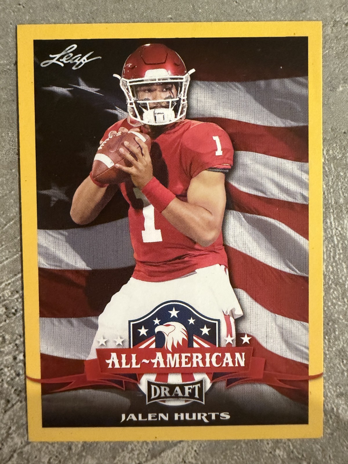 2020 Leaf Draft #75 Jalen Hurts Gold