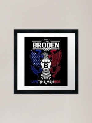 Broden Name T Shirt - Broden Eagle  Framed Wall Art Poster Canvas Print Picture