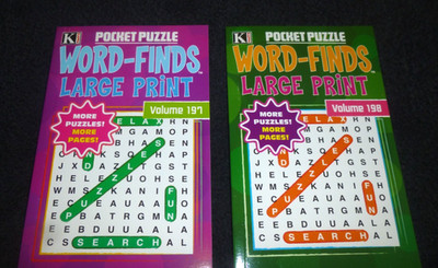 Lot of 2 Kappa Pocket Puzzle Word-Finds Lg. Print Books Volumes 197 & 198 - New!