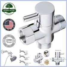 3-Way Solid Brass Shower Diverter with Chrome Finish - Leak-Proof and Durable