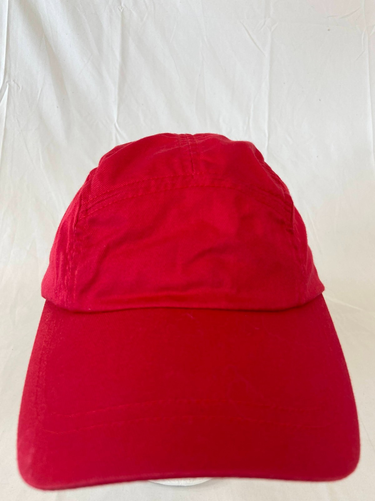 Red Baseball Cap Strapback Hat Solid Canvas Bicyc… - image 2