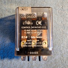 Eaton Cutler-Hammer CR227 Plug-In Relay 24V DC Coil 15A 120/240V