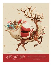Festive Santa  Reindeer Wall Art Poster - Christmas Decor Home Decor