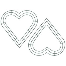 12 Inch Dream Catcher Rings, 2 Pcs Heart Shape Macrame Wreath Hoop, Green