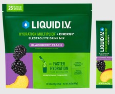 Liquid I.V. Hydration Multiplier  Energy Drink Mix, BlackBerry Peach 26 Pack 